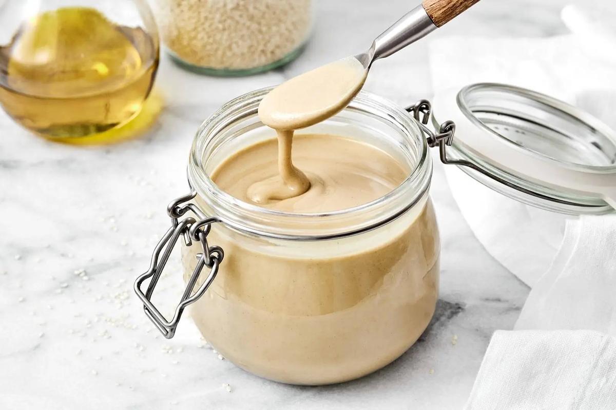 Premium sesame tahini made from high quality sesame seeds